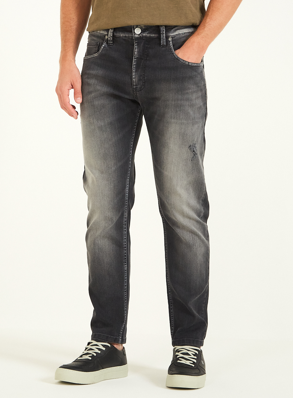 CALÇA JEANS PAUL SLIM CROPPED 38 IND.PRETO