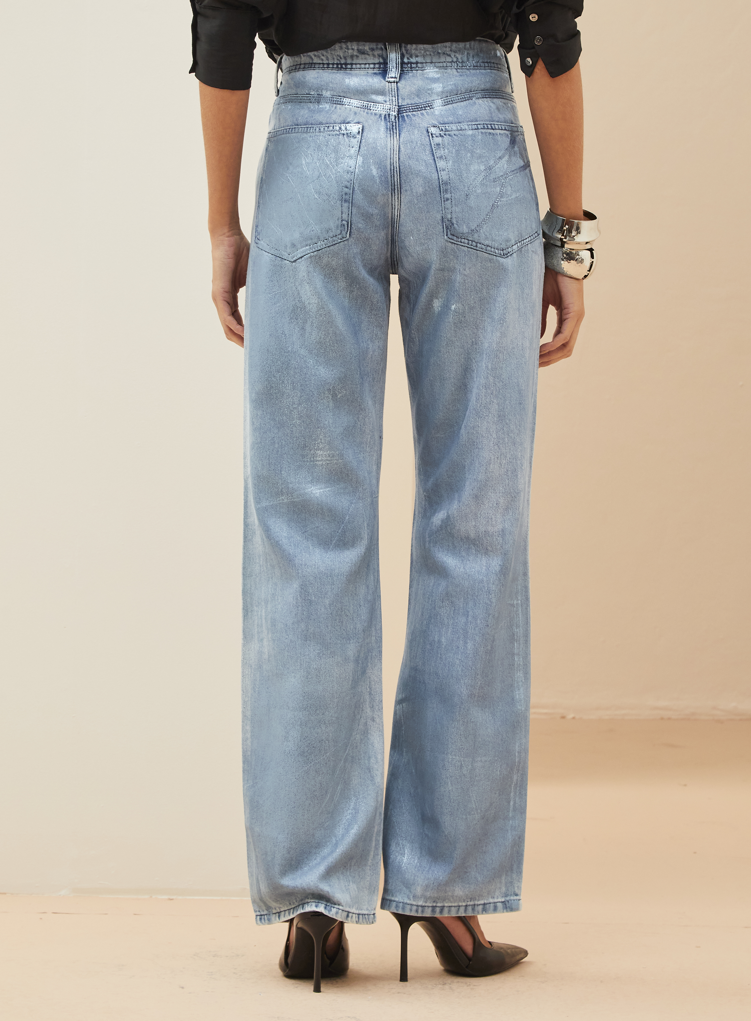 CALÇA JEANS RAQUEL WIDE LEG 44 INDIGO