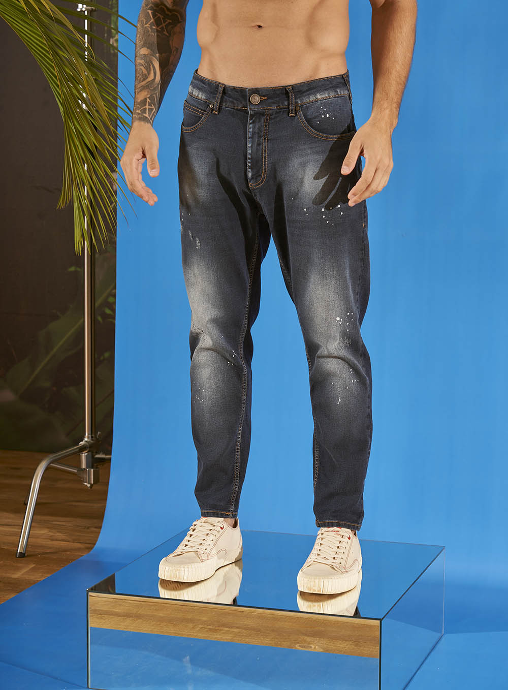 CALÇA JEANS JOHN CROPPED 48 INDIGO