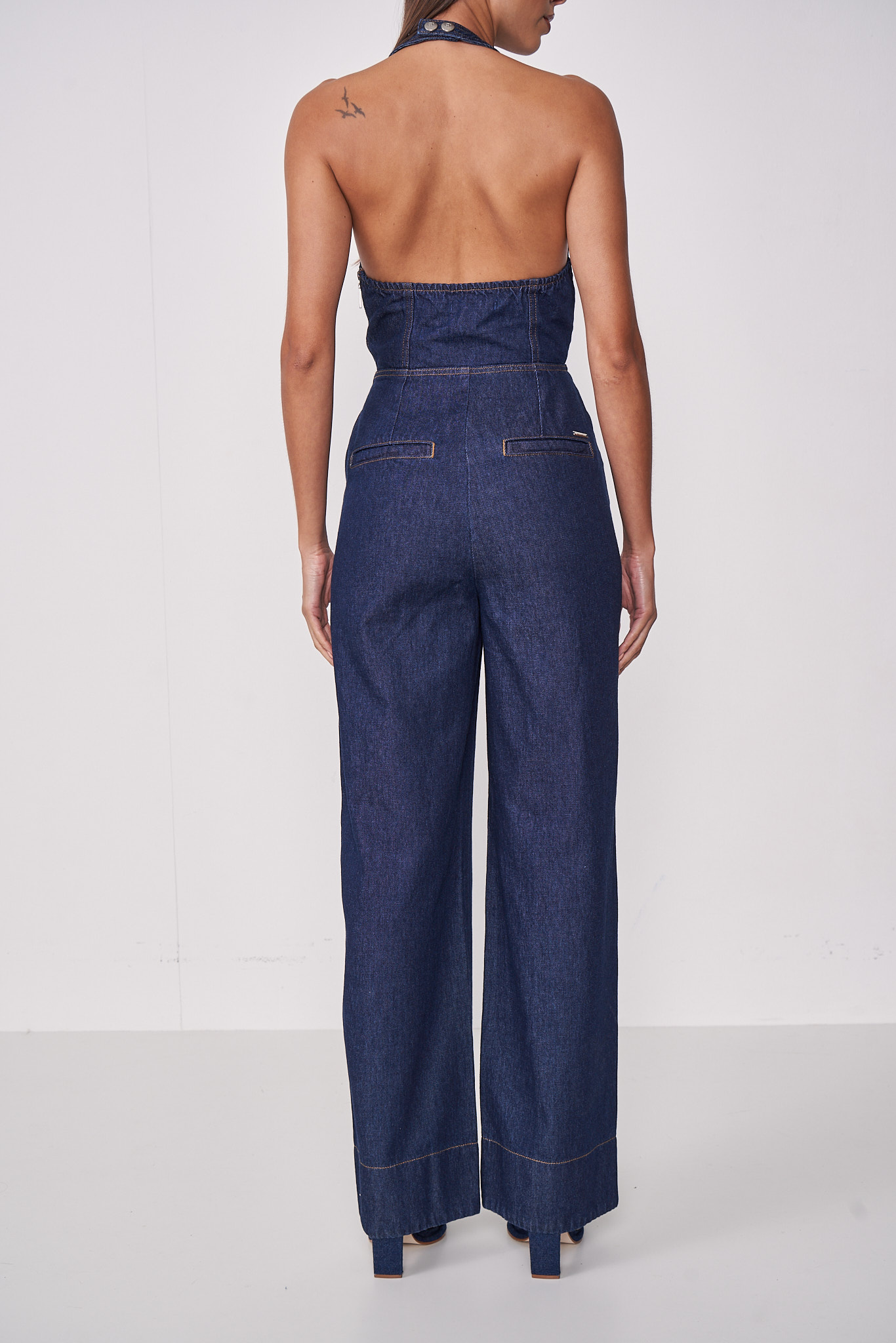 MACACÃO JEANS 38 INDIGO