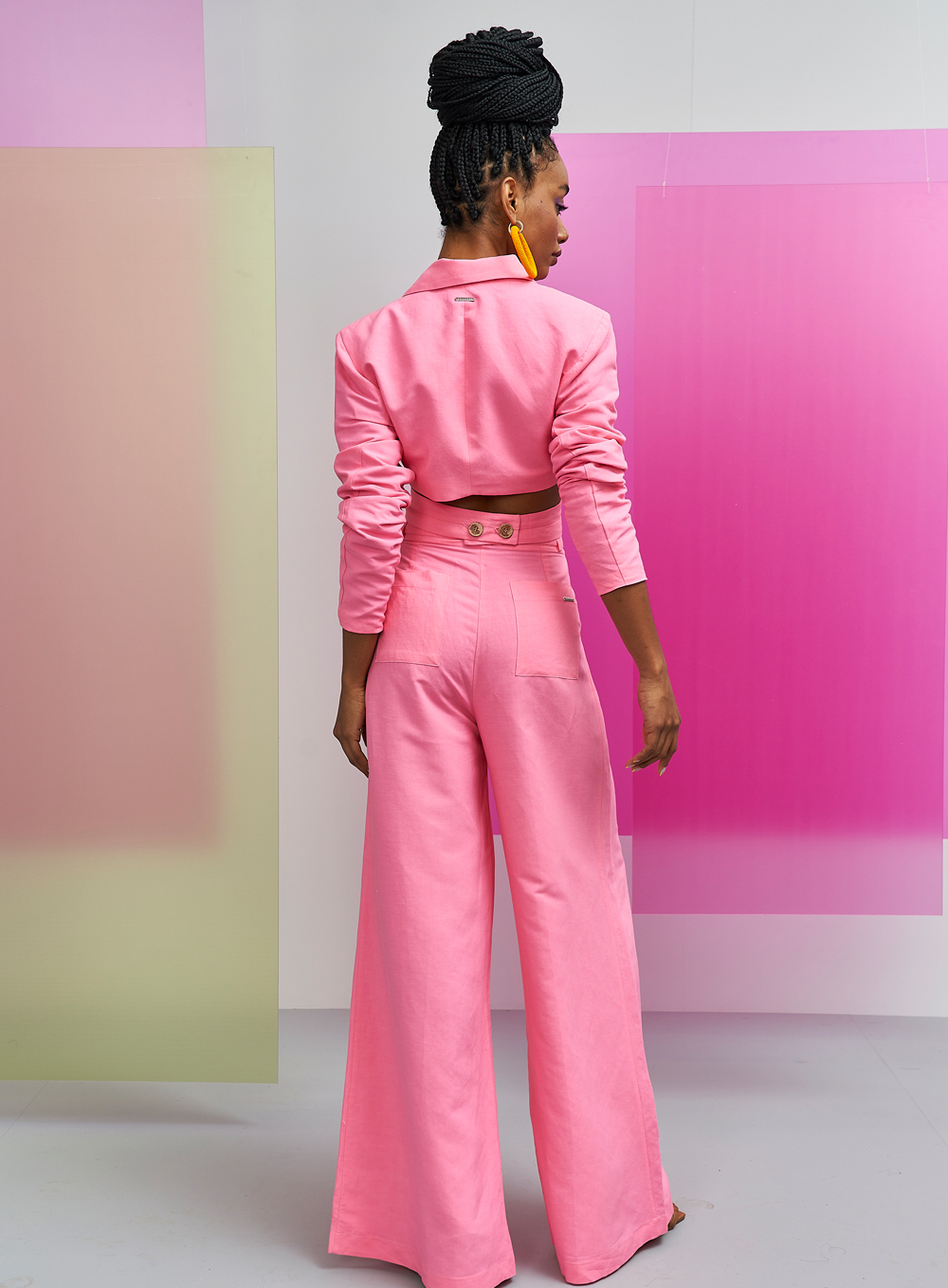 CALÇA LINHO 36 ROSA FESTEJO