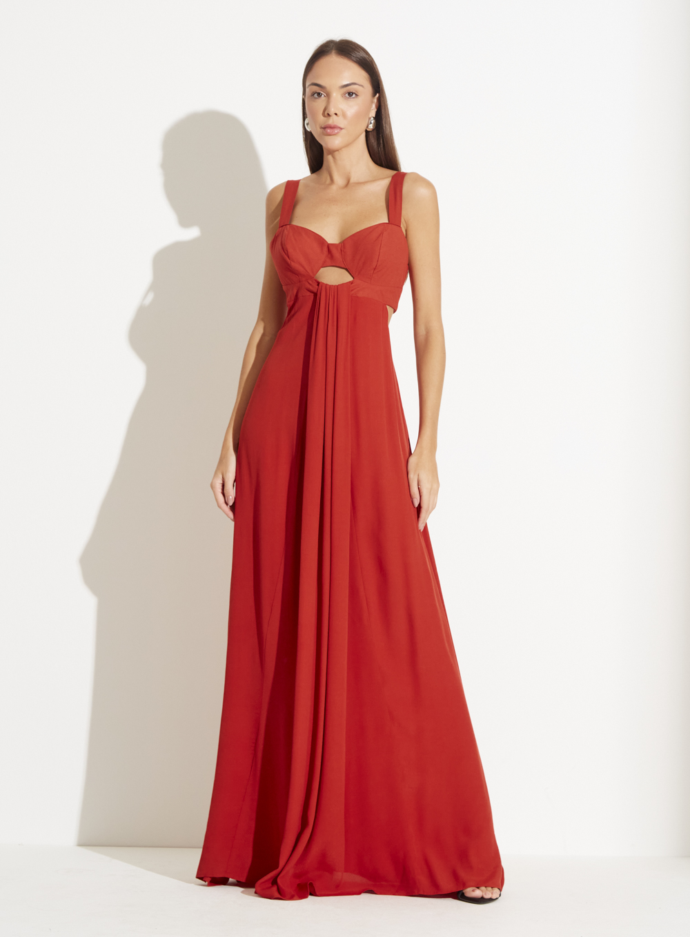 VESTIDO DETALHE LINHO G LARANJA MESCL