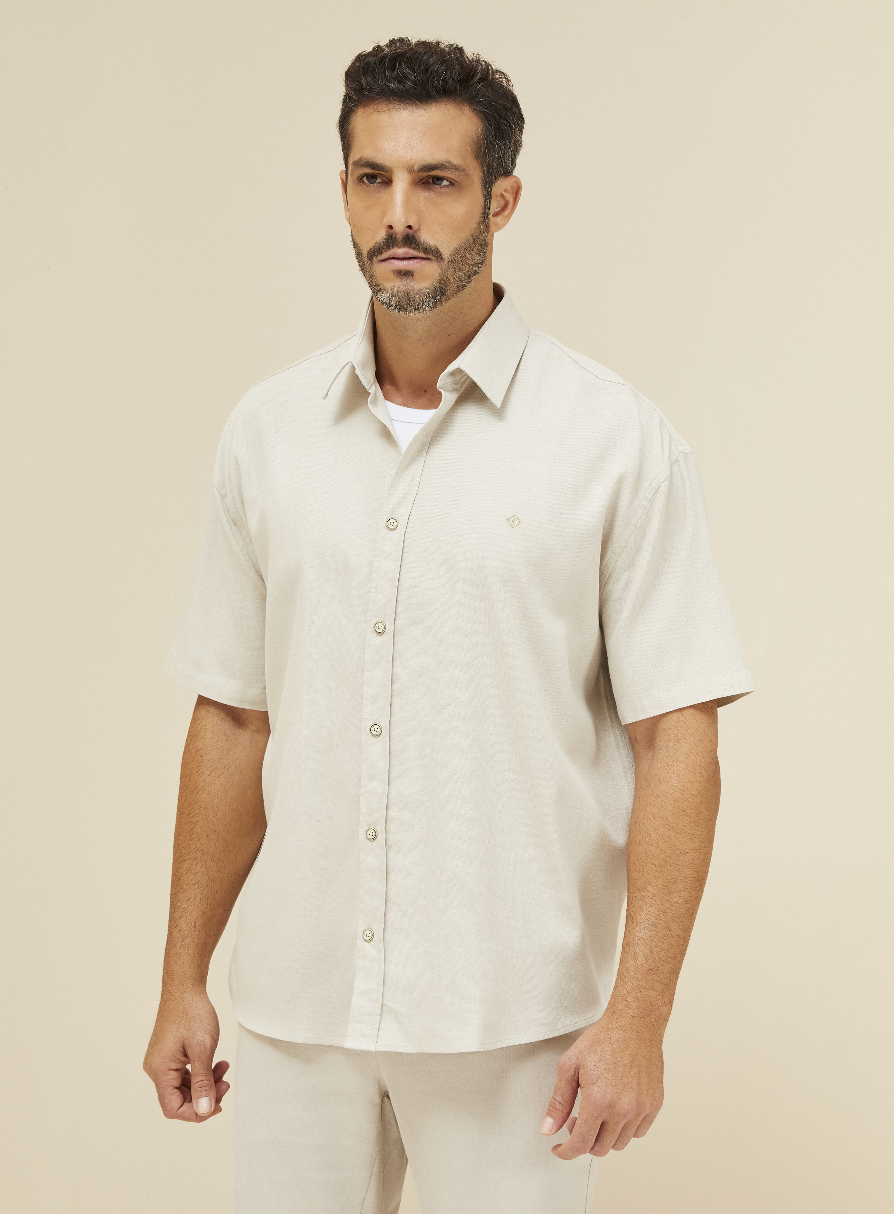 CAMISA LINHO BARCELONA G BEGE ESQUILO