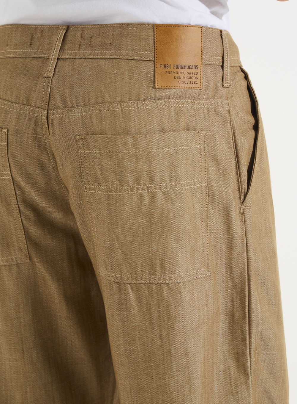 CALÇA LINHO 42 INDIGO MARROM