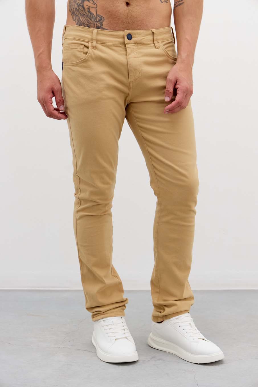 CALÇA SARJA GILSON 42 BEGE SOYBEAN