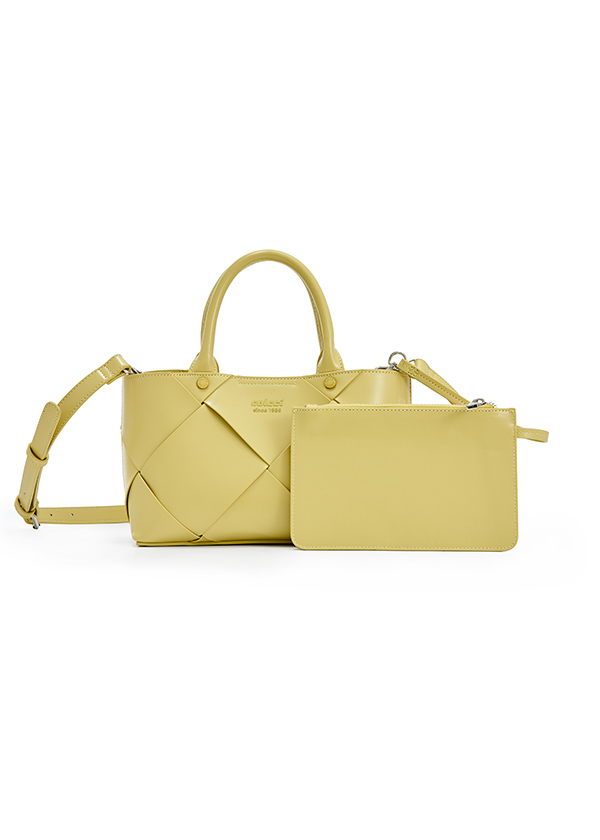 BOLSA COLCCI FEM TOTE ENTRELAÇADO BOX U AMARELO CO