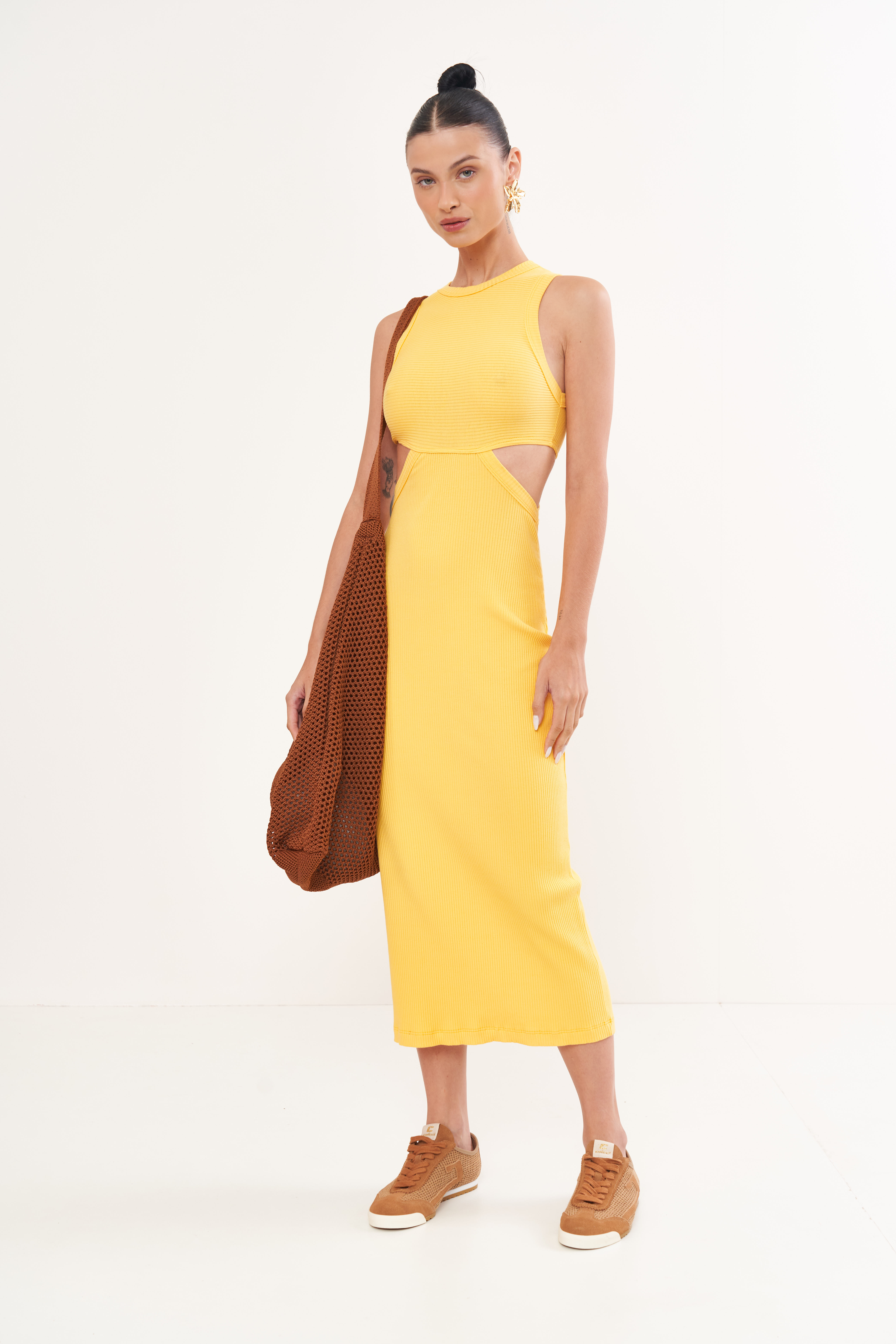 VESTIDO CANELADO M PRETO