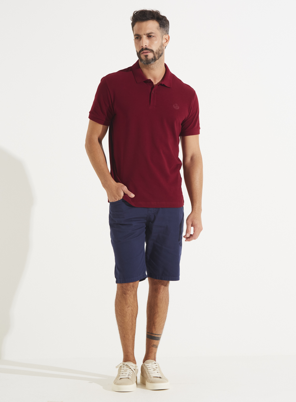 BERMUDA SARJA PAUL SLIM 38 MARROM WOLF