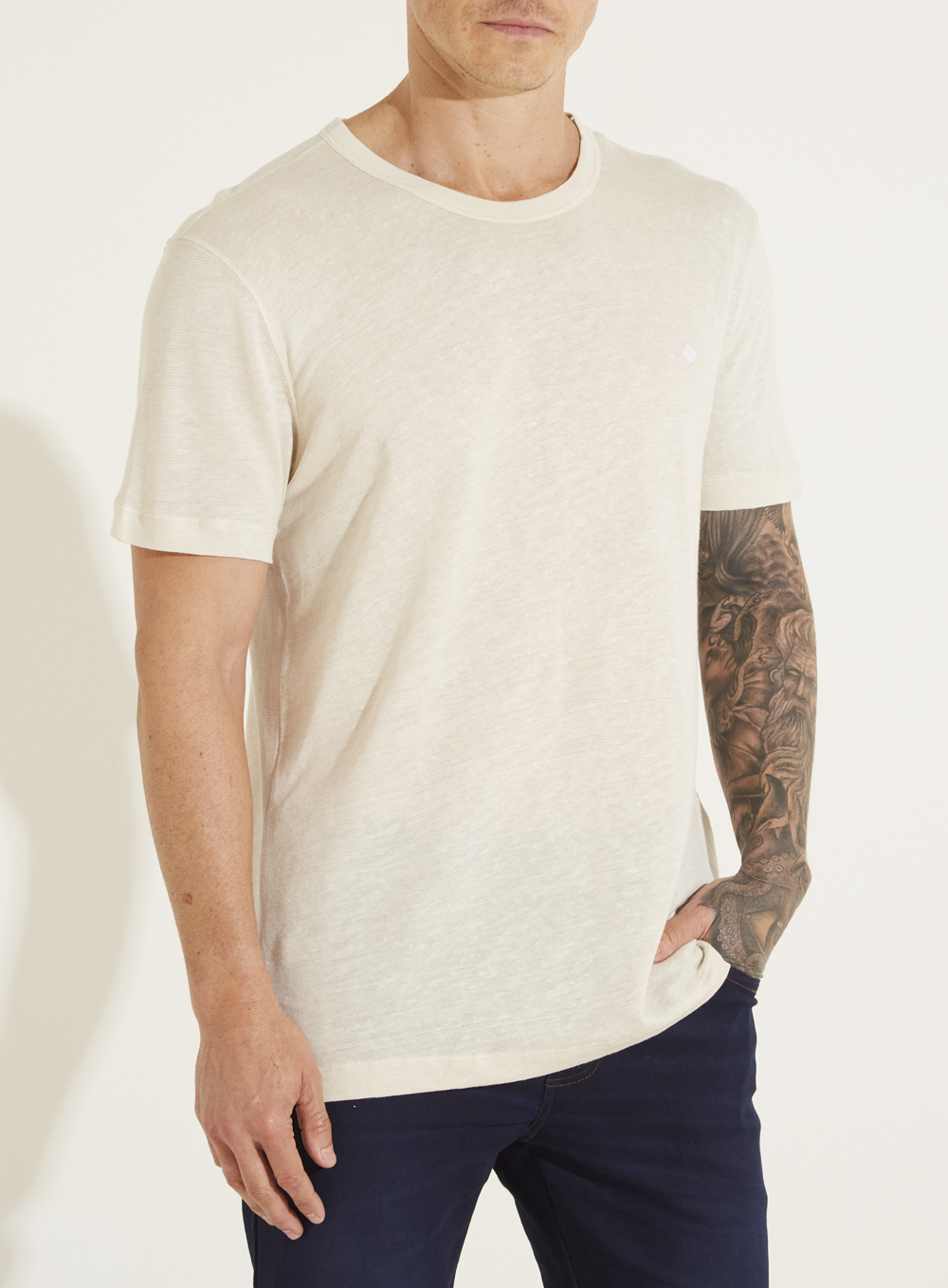 CAMISETA LINHO G BEGE ITALIAN