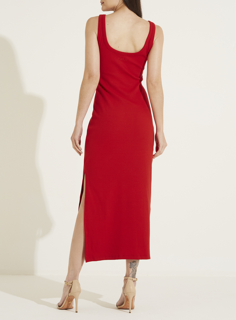 VESTIDO CANELADO PP VERMELHO SPARKLY
