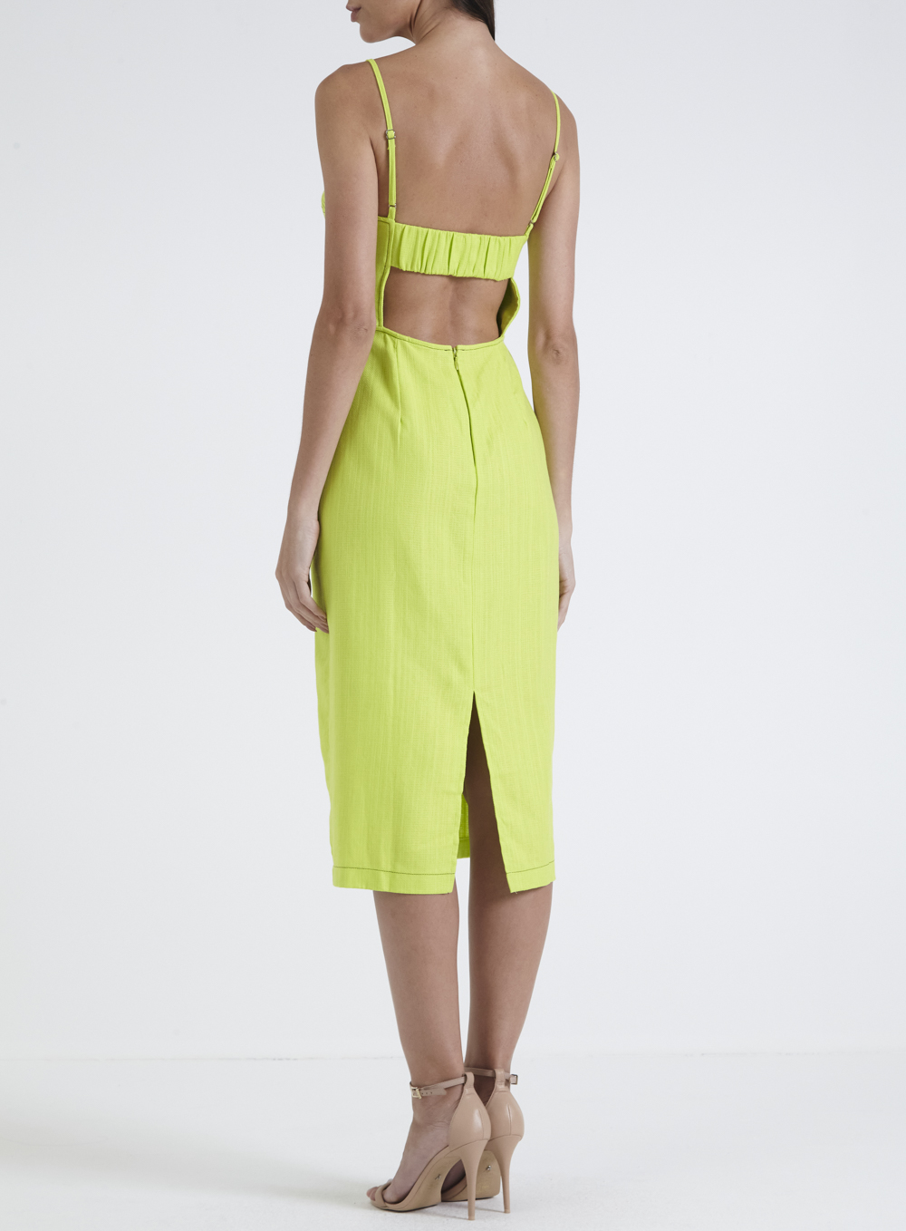 VESTIDO LINHO 40 VERDE ESC/CLARO