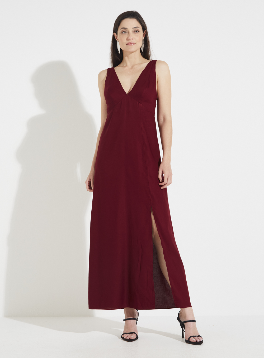 VESTIDO LINHO G CINZA NIQUEL