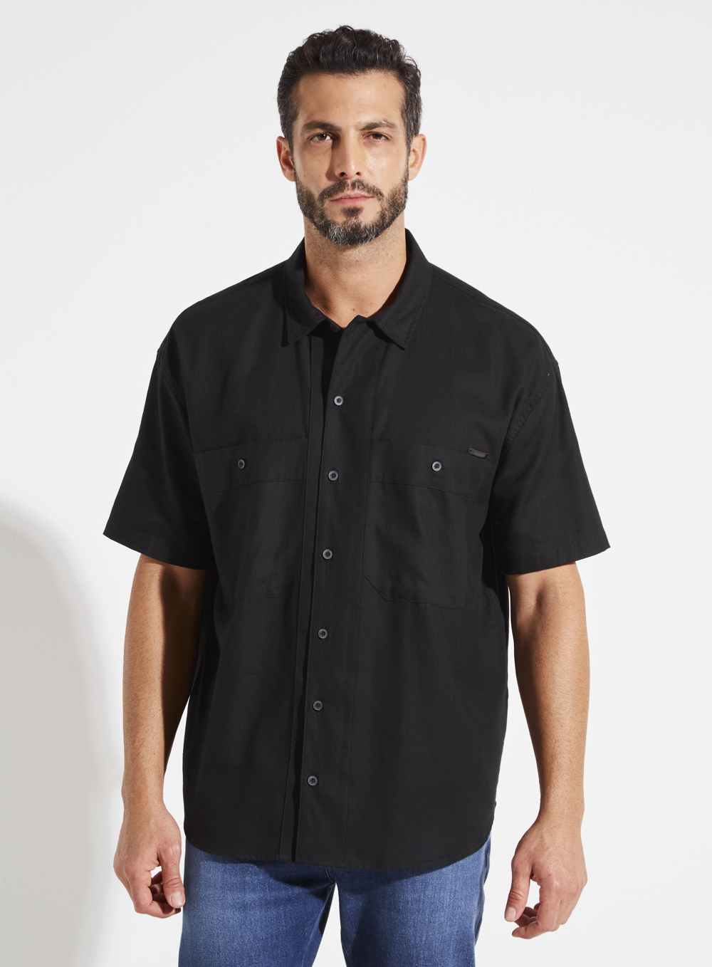 CAMISA LINHO BARCELONA M PRETO
