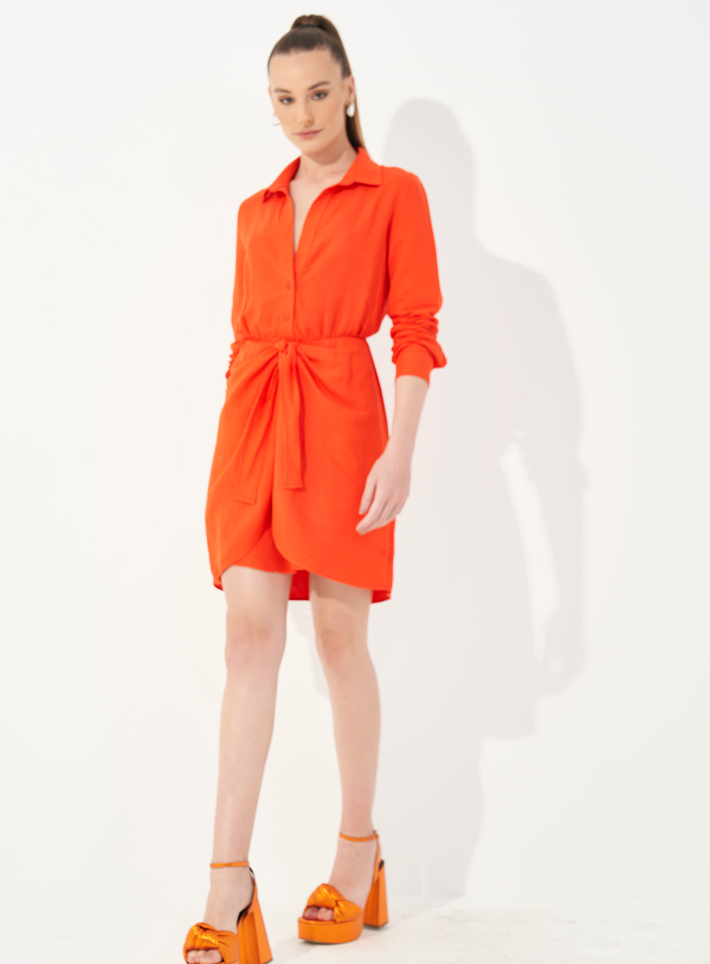 VESTIDO LINHO P VERMELHO NIVES