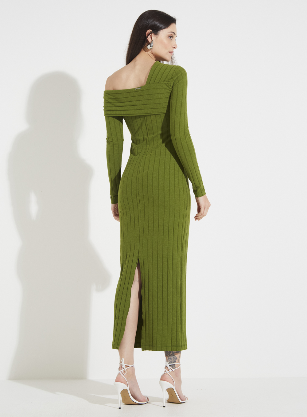 VESTIDO CANELADO G VERDE SERRANO