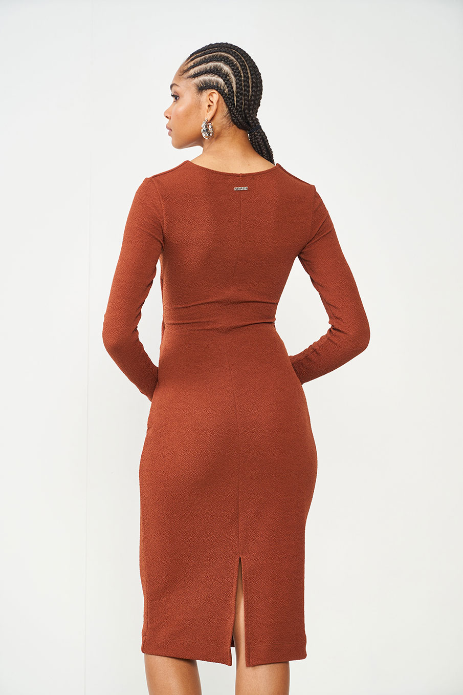 VESTIDO COLCCI G MARROM SIGMA