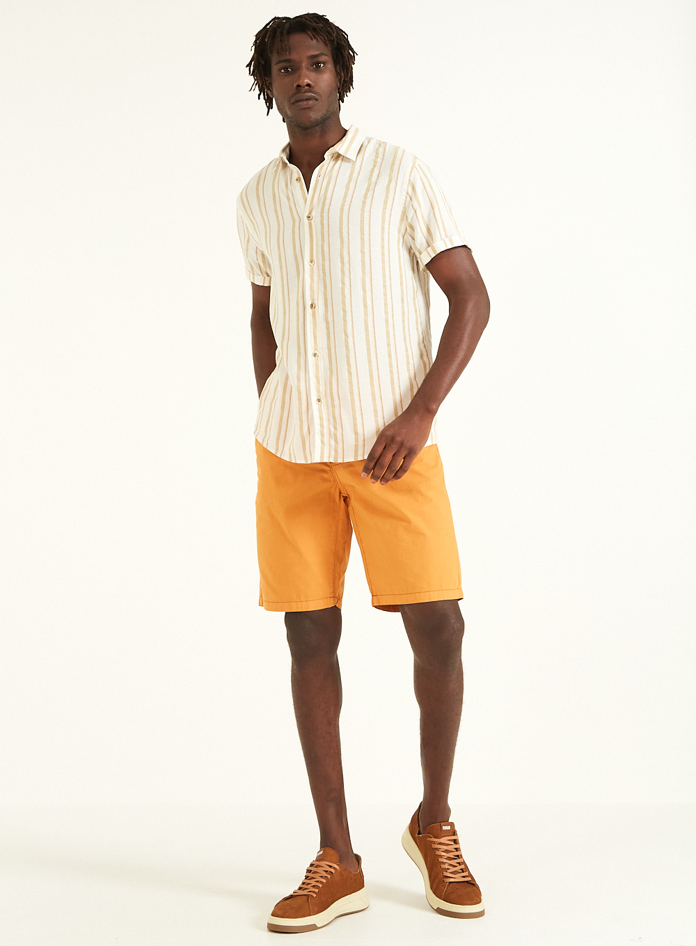 BERMUDA SARJA BENJAMIN 40 AMARELO COAST G
