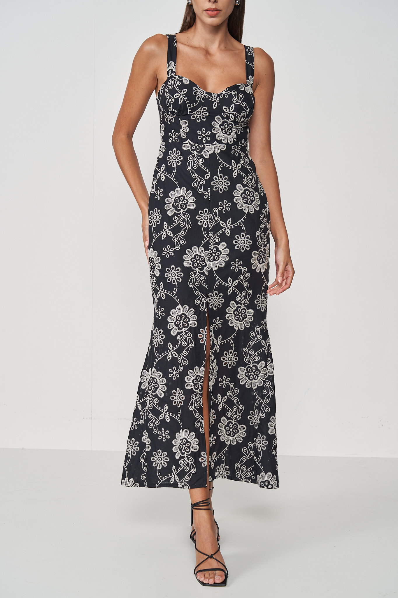 VESTIDO LAISE 38 PRETO/OFF