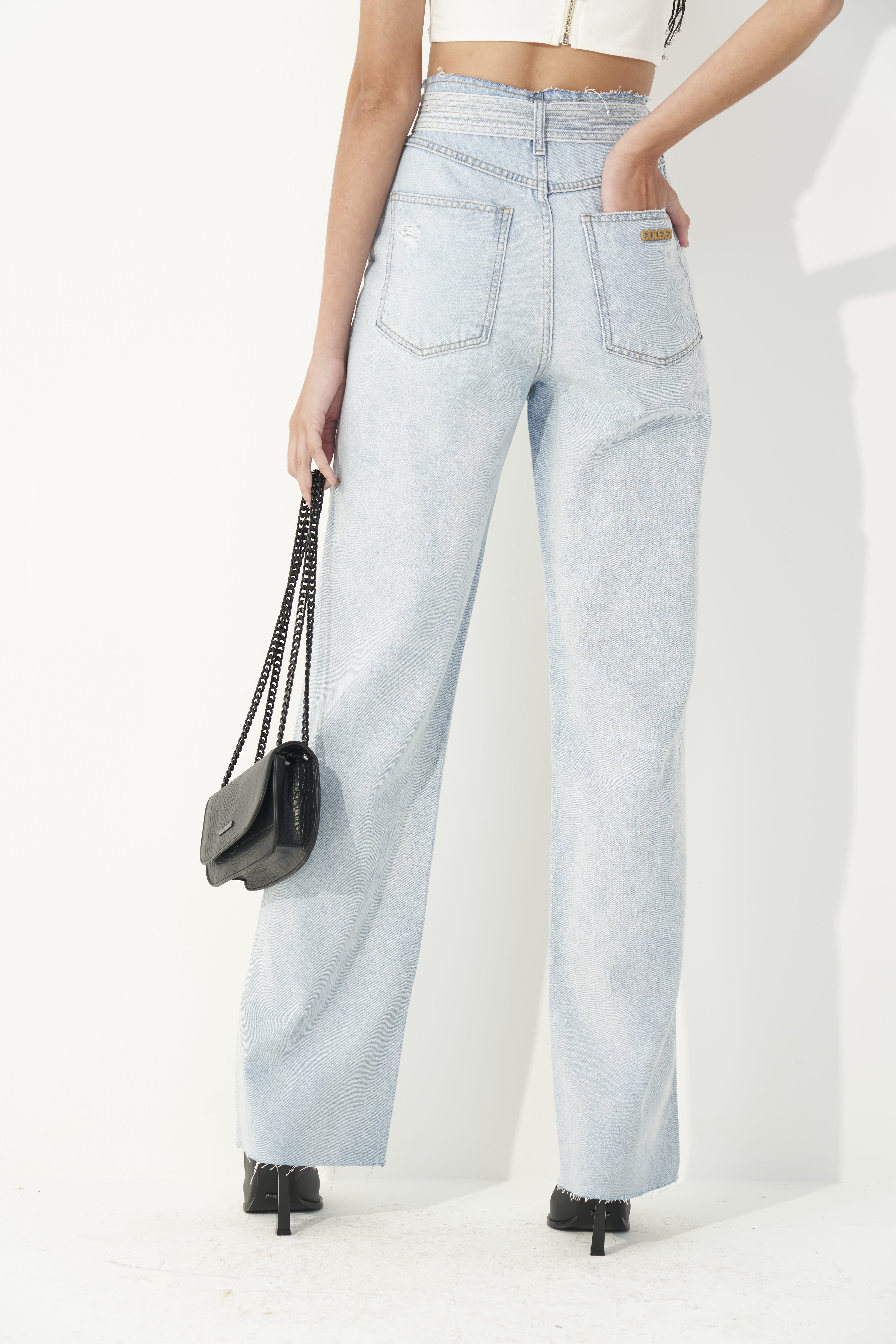CALÇA JEANS JULIETTE COM CINTO 40 INDIGO