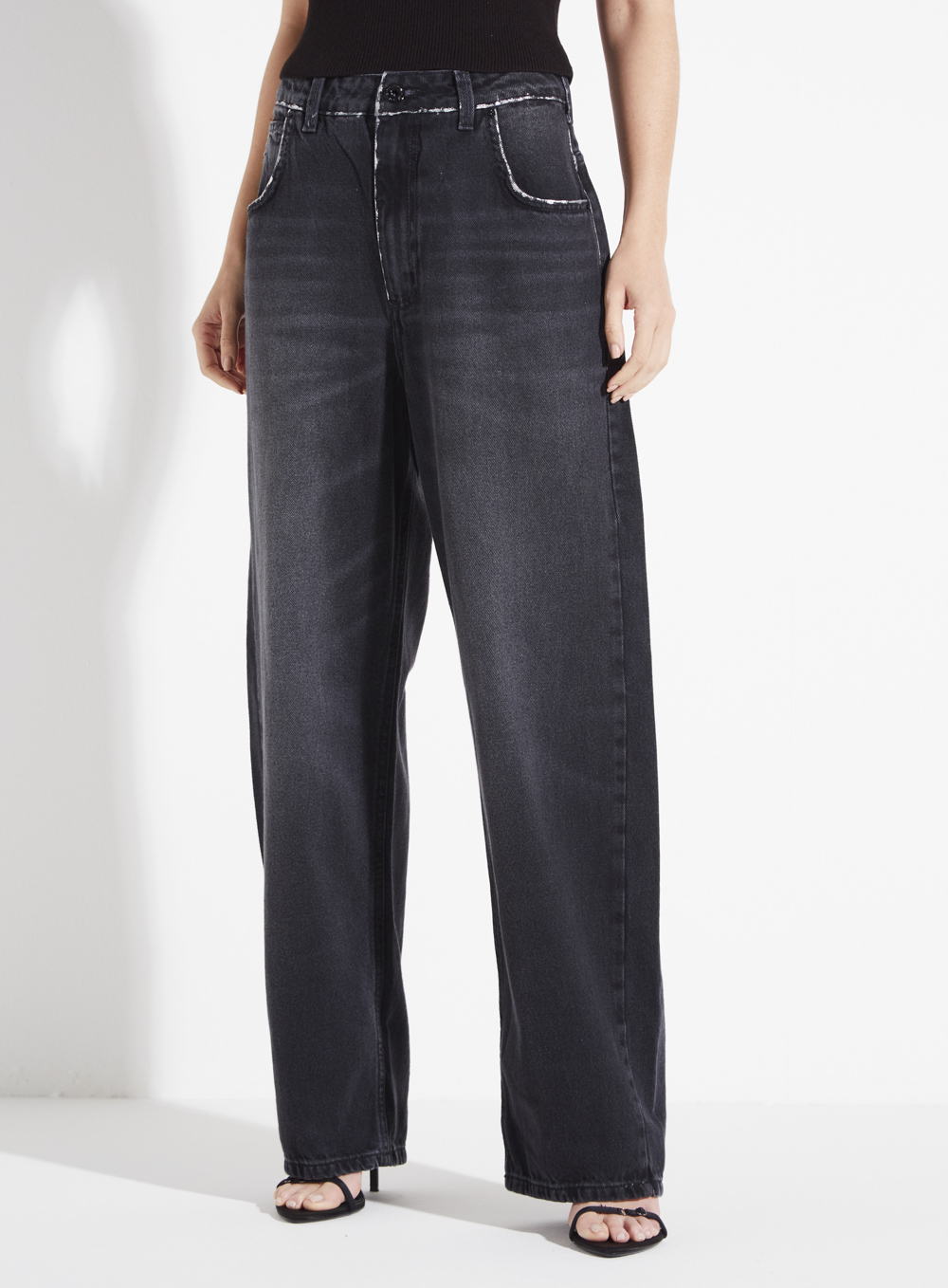 CALÇA JEANS OVERSIZED 42 IND.PRETO