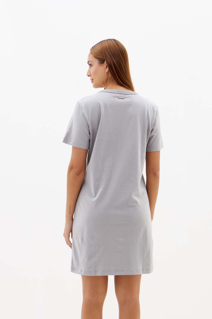 VESTIDO COM APLICAÇÃO P CINZA PEWTER