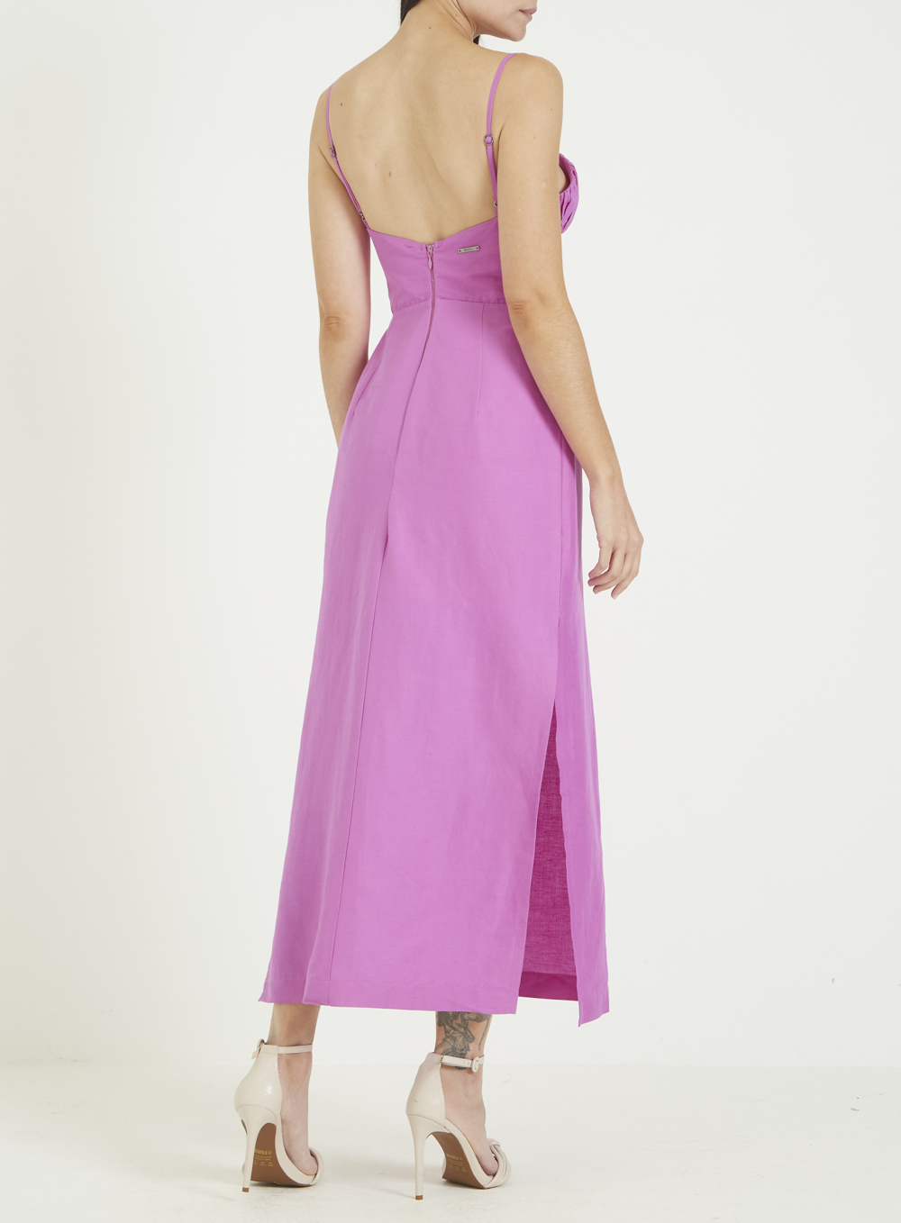 VESTIDO LINHO 40 ROXO IRIS GRAPE