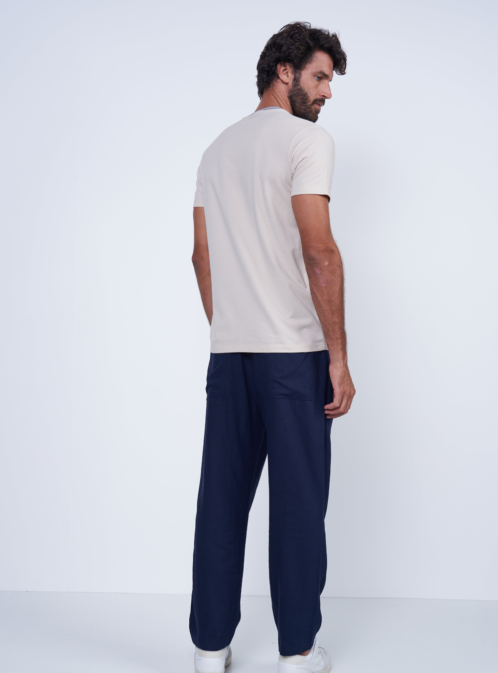 CALÇA LINHO GG AZUL DARKNESS