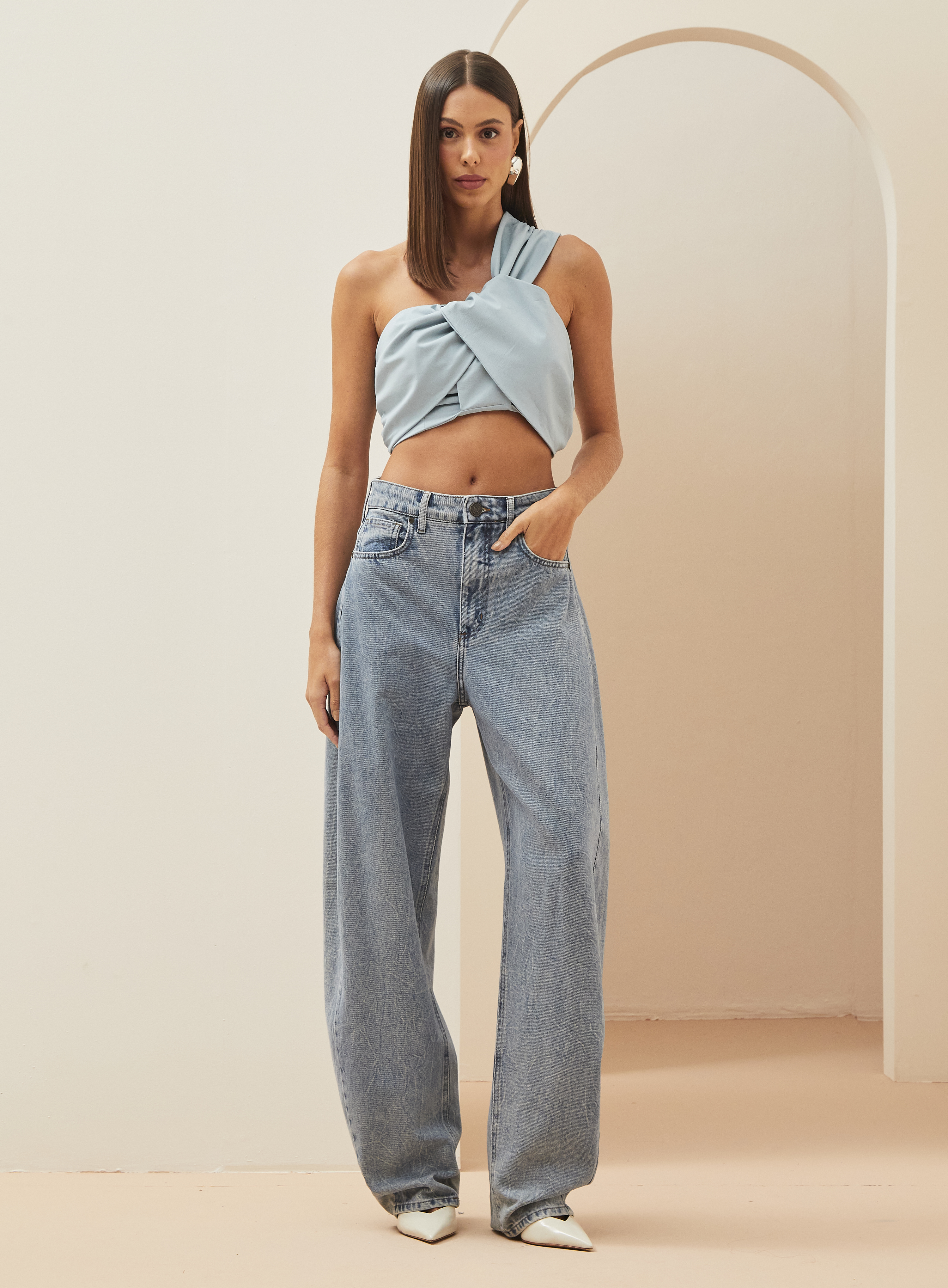 CALÇA JEANS BARREL 40 INDIGO