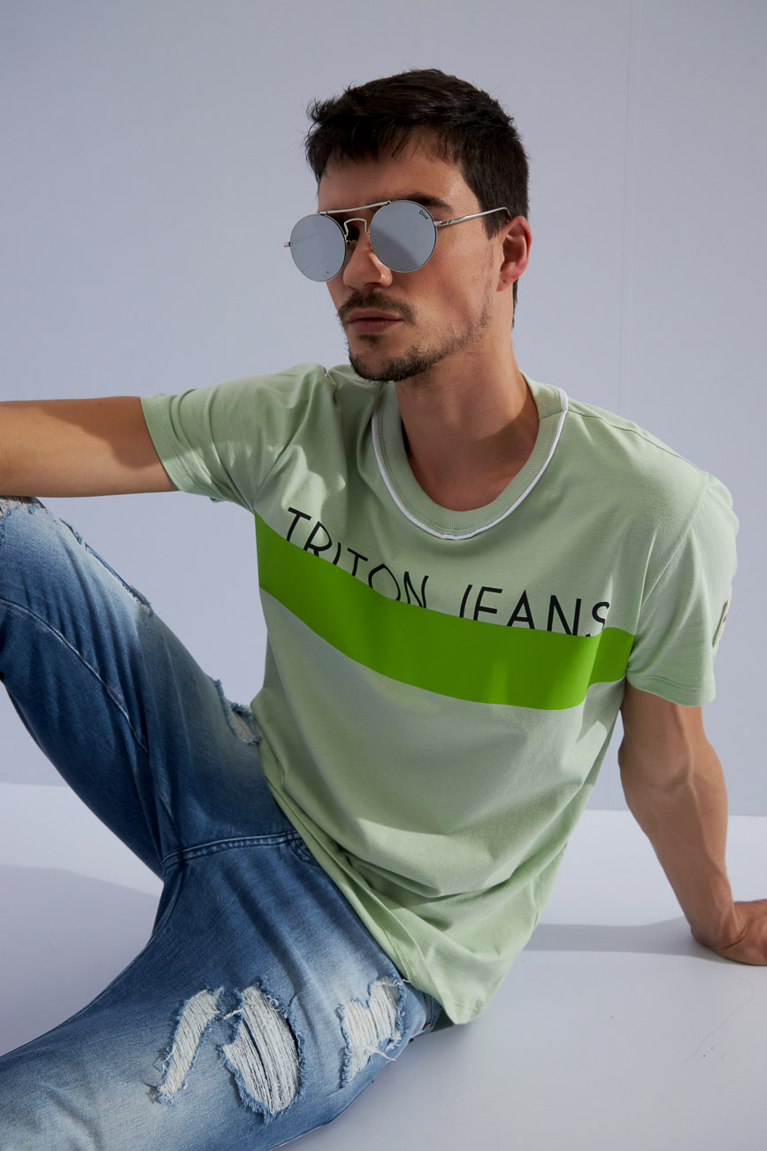 CAMISETA ESTAMPADA M VERDE LIGHT MIN