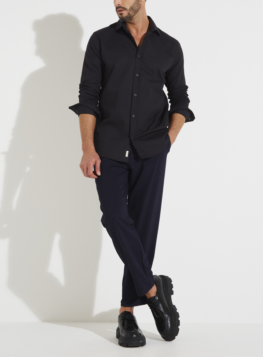 CAMISA LINHO SLIM FIT 3 PRETO