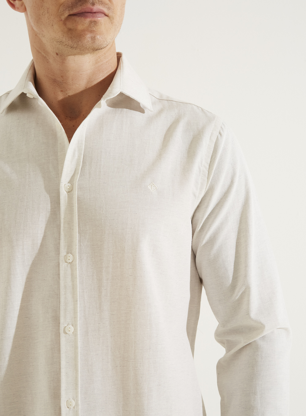 CAMISA SLIM FIT 3 BEGE/MESCLA