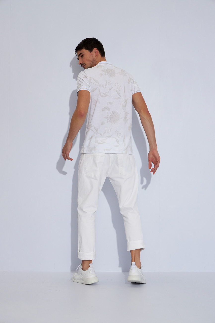 POLO ESTAMPADA M FLOR Y LOBO