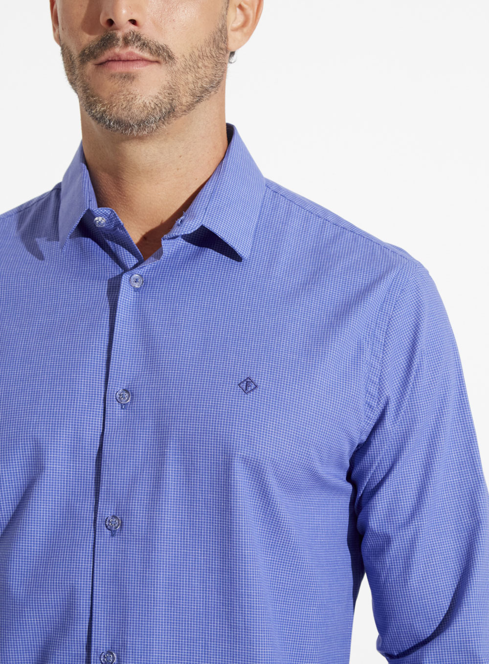 CAMISA SUPER SLIM FIT 3 AZUL/BRANCO