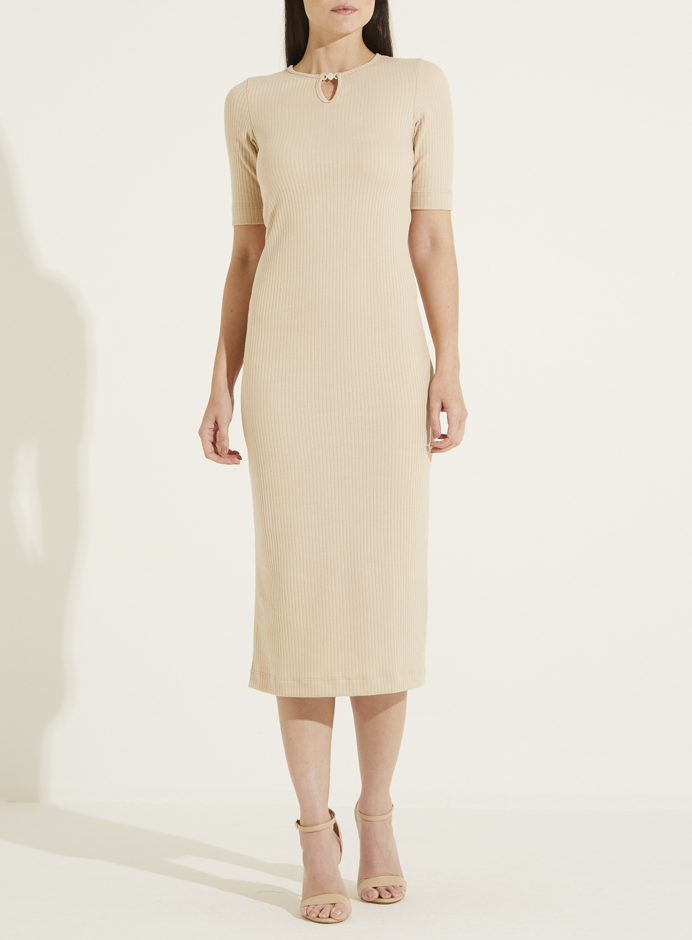 VESTIDO CANELADO P AMARELO ESPLENDOR