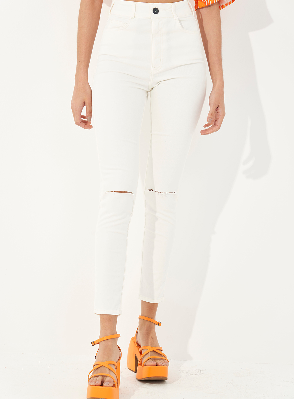 CALÇA SARJA BRUNA STRETCH 36 BRANCO