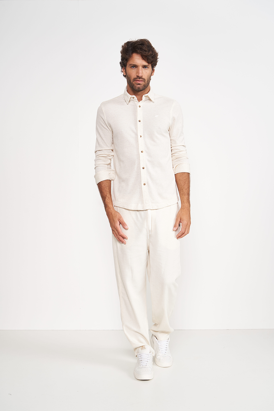 CAMISA LINHO M OFF/MARROM