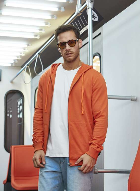 JAQUETA MOLETOM G LARANJA CAMPANA
