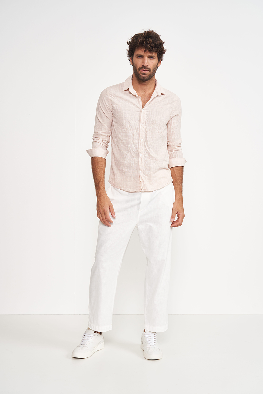 CAMISA RELAX XGG OFF/BEGE/ROSA
