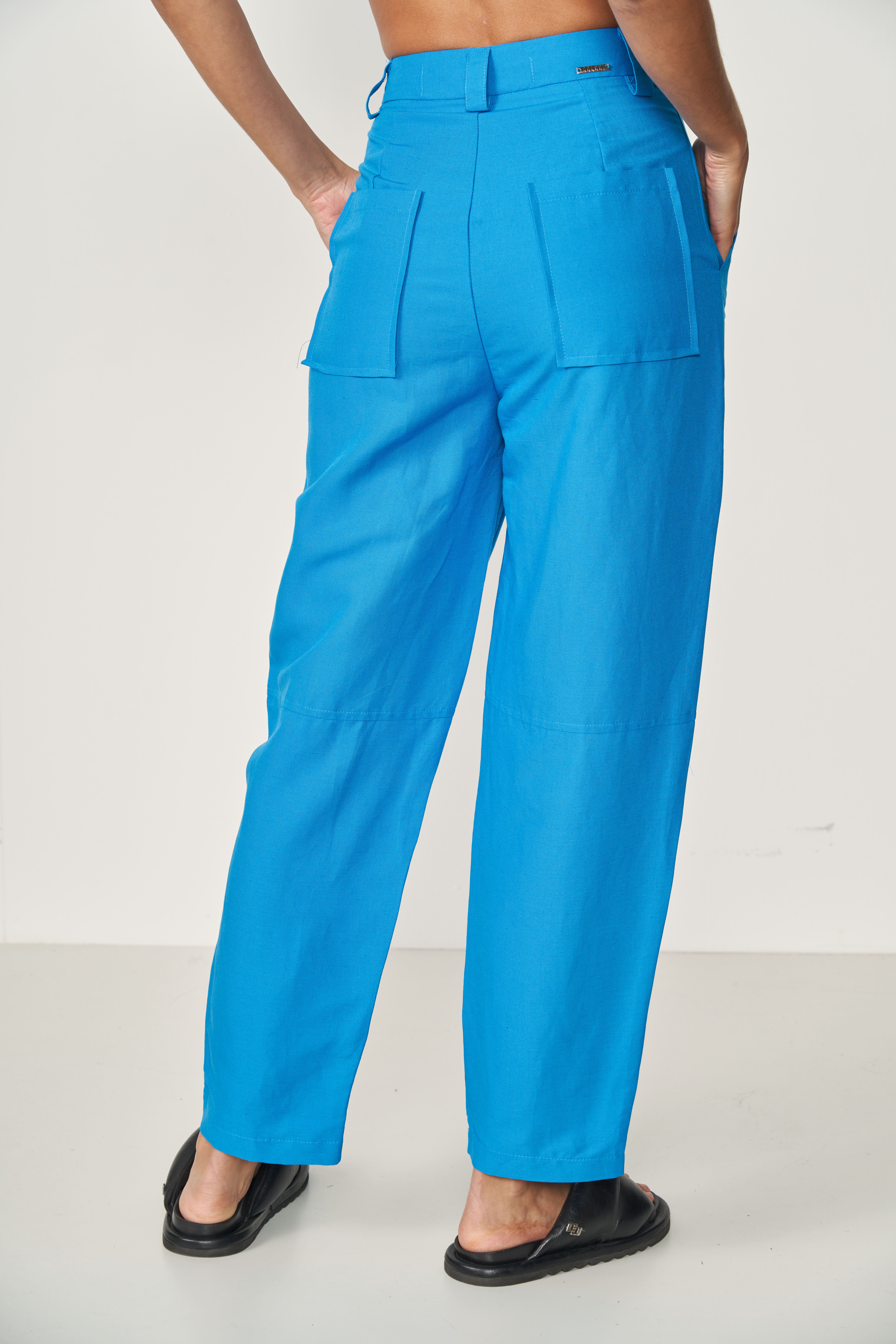 CALÇA LINHO 34 AZUL SCHOOL