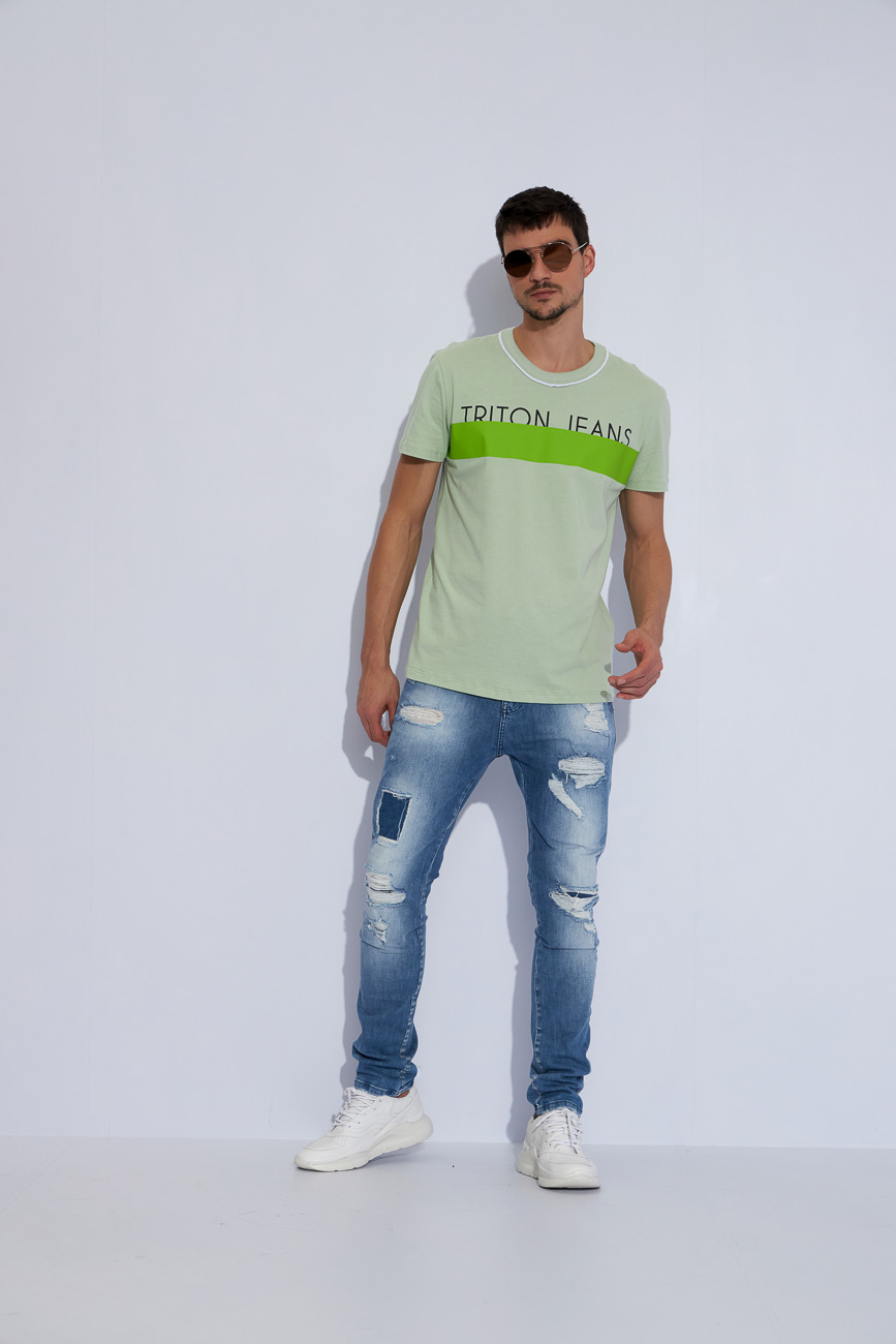 CAMISETA ESTAMPADA M VERDE LIGHT MIN
