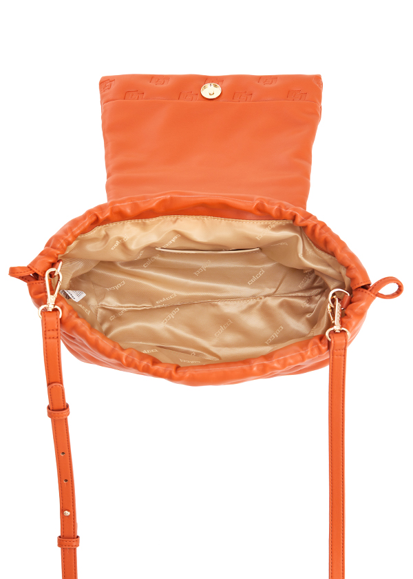 BOLSA COLCCI FEM CROSS PUFFER M GRAV U LARANJA GRA