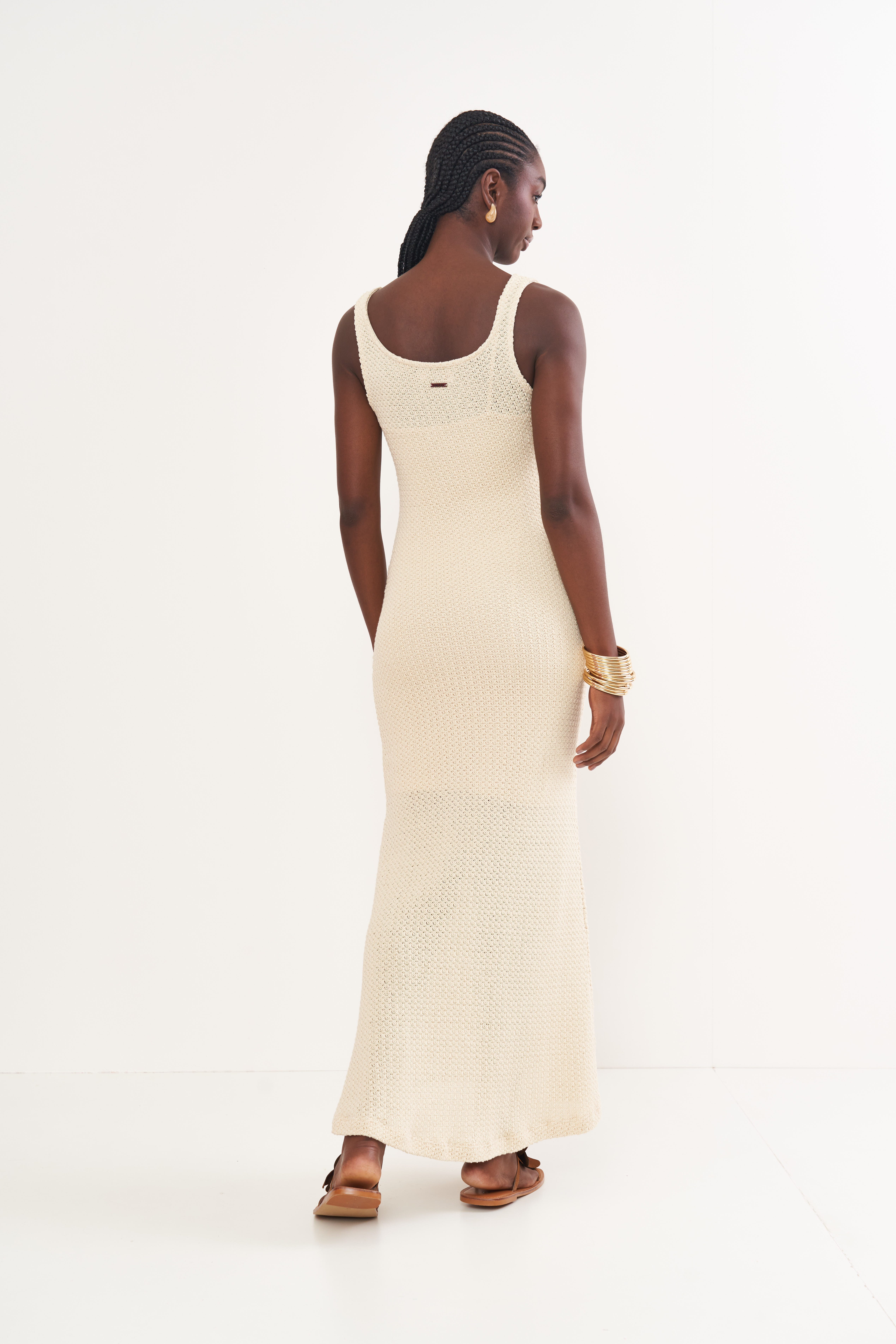 VESTIDO COLCCI M BEGE AFFOGATO