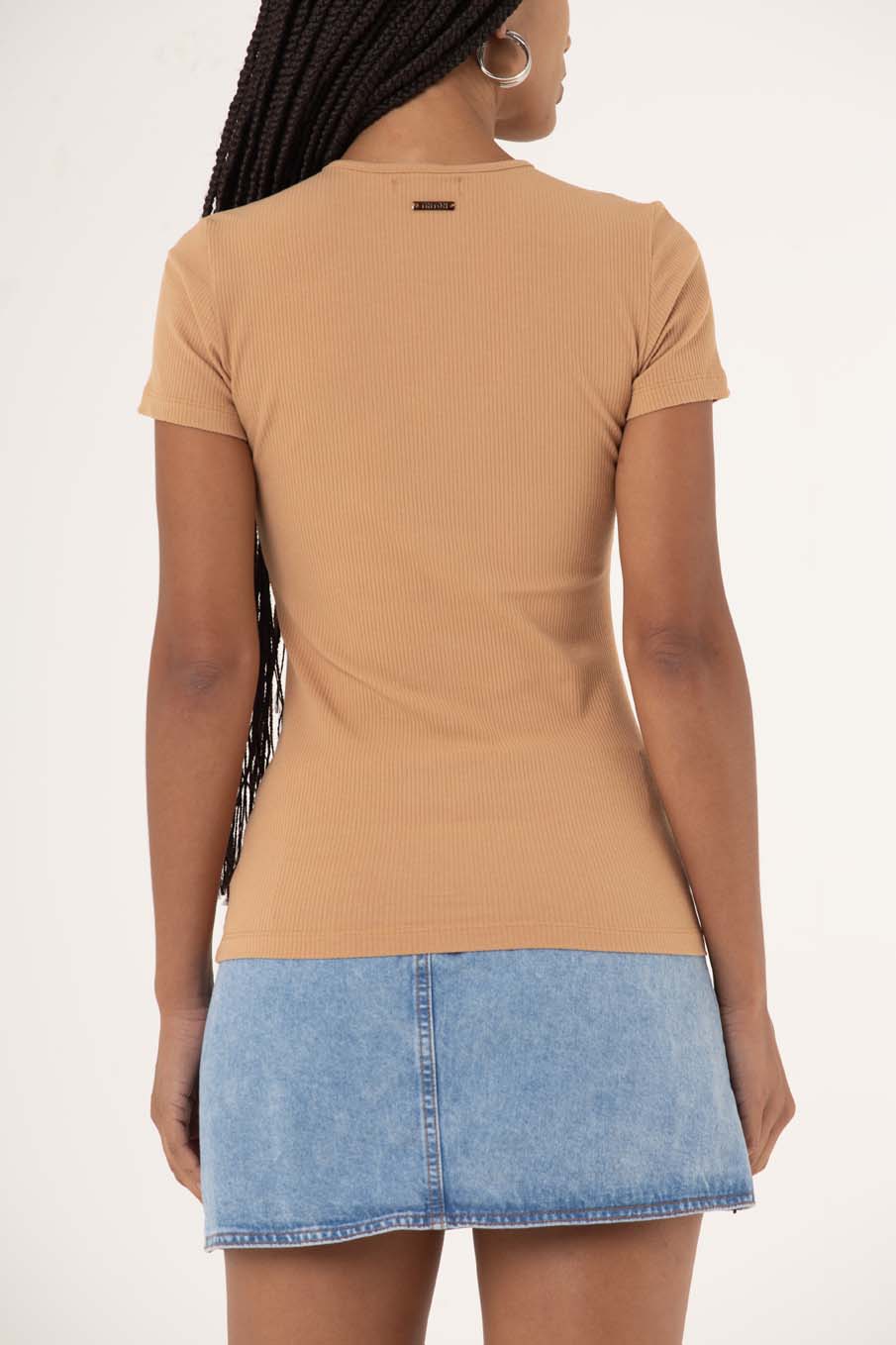 CAMISETA CANELADA M LARANJA RUSSET