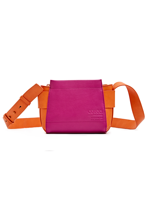 BOLSA FEM COLCCI MINI TOTE LISA U ROSA/LARANJA