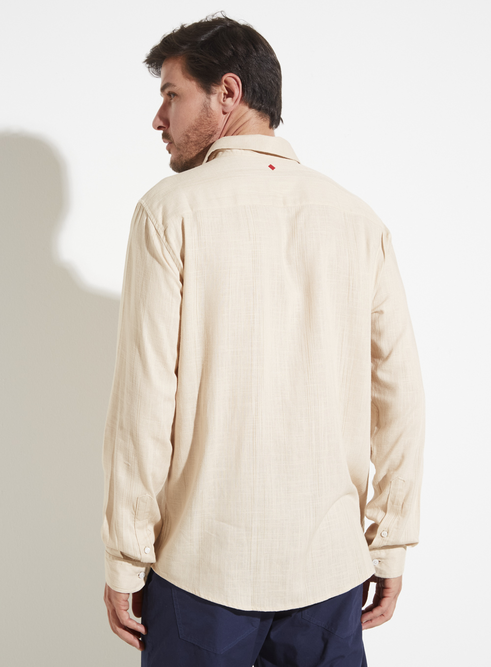 CAMISA LINHO RELAX M BEGE/OFF