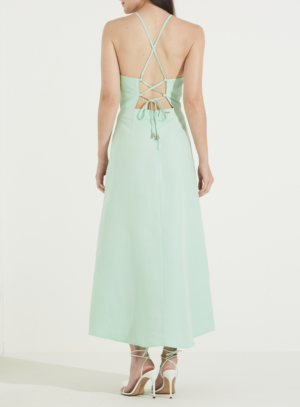 VESTIDO LINHO 38 VERDE LIGHT MIND