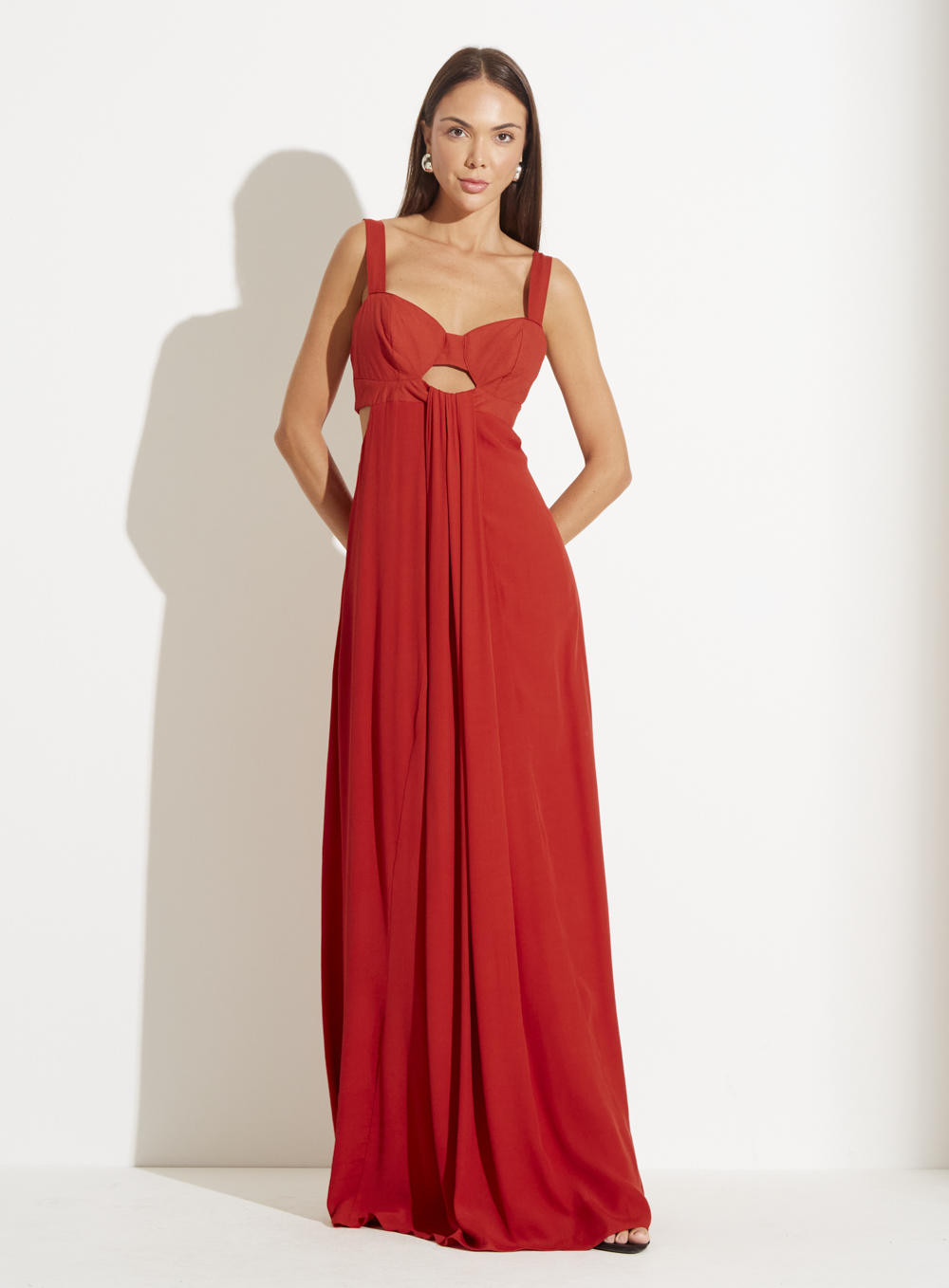 VESTIDO DETALHE LINHO G LARANJA MESCL