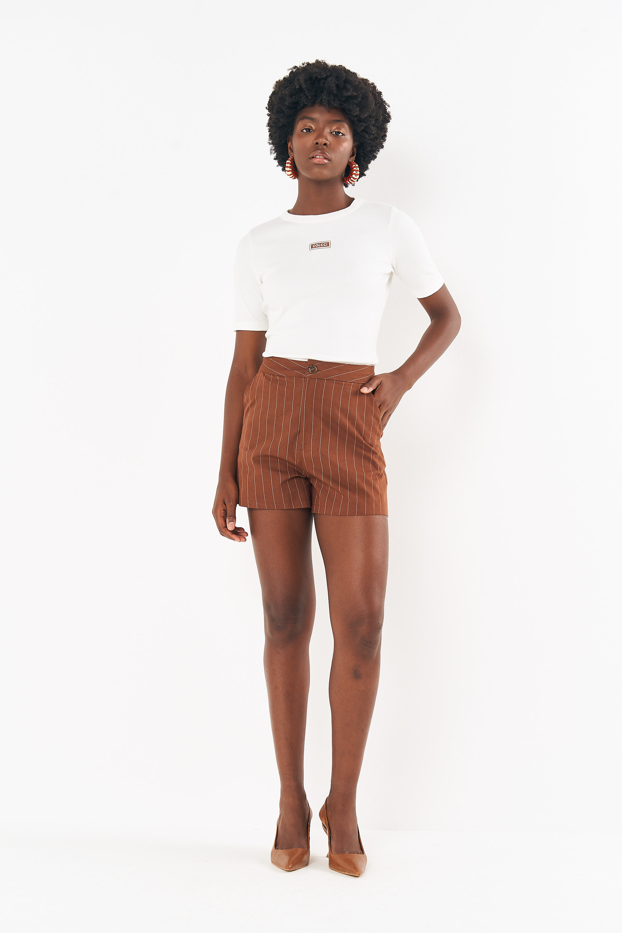 BLUSA  COLCCI GG MARROM BEATEN BROWN