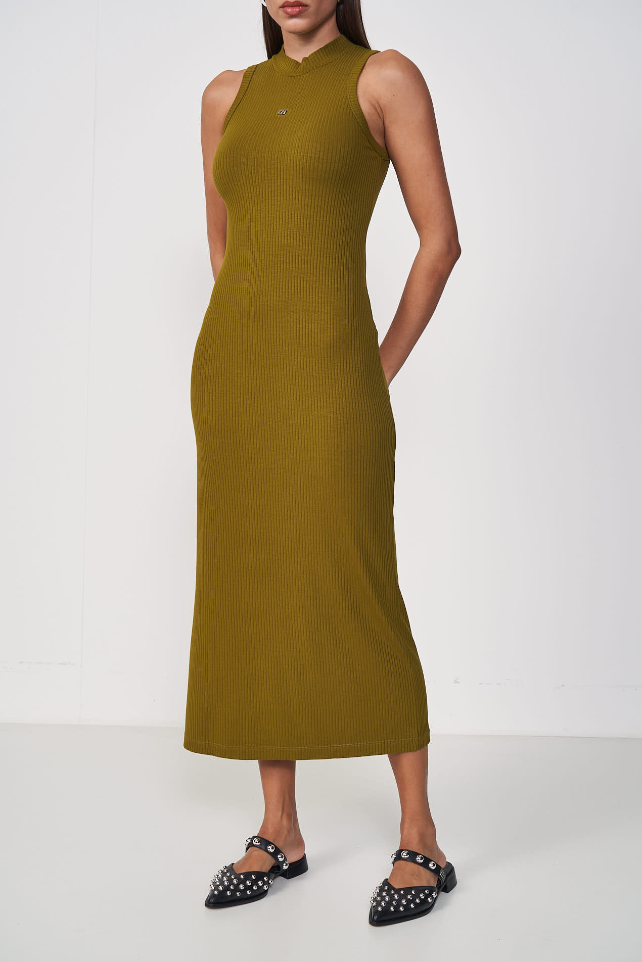 VESTIDO CANELADO G CINZA FULIGEM