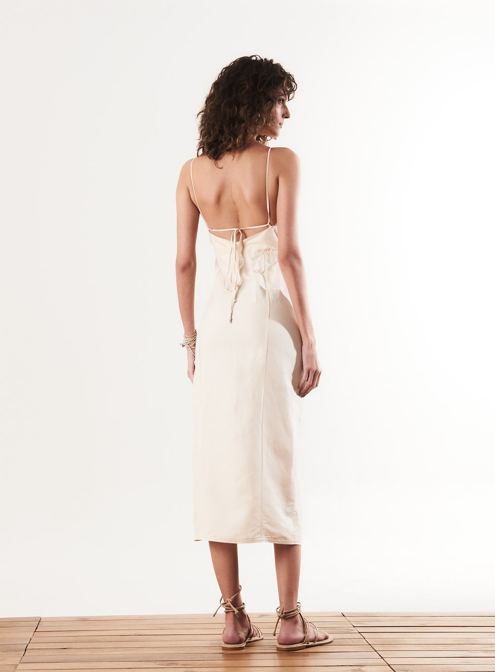 VESTIDO LINHO M BEGE BUTTEROREAM
